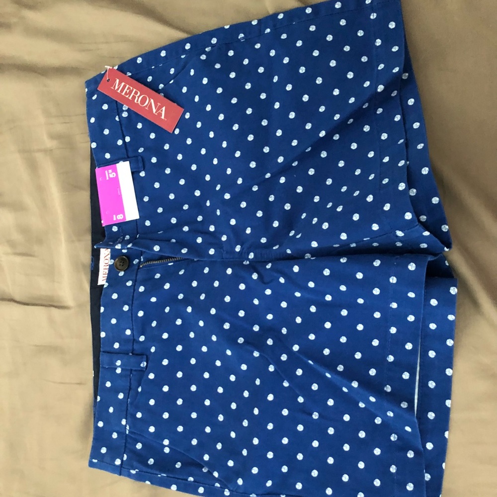 NWT blue and white polka dot shirts July 4th